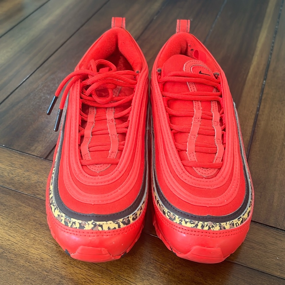 Women’s Nike Air Max 97 Sneakers Red & Cheetah print. Size 6.5
